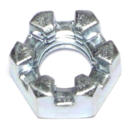 Midwest Fastener 7/16"-14 Zinc Plated Steel Coarse Thread Slotted Hex Nuts 8PK 68548
